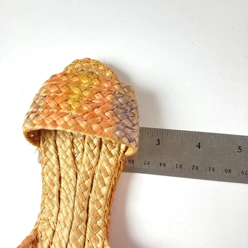 Raffia Hand Woven Straw Resortwear Handmade Island Luau Wedding Sandals Girls 8